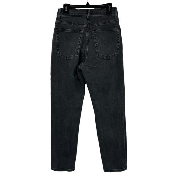 Everlane SZ 26 Crop Cheeky Jeans Hi-Rise Zip-Fly Pockets Whisker Gray/Black Wash - Picture 3 of 8